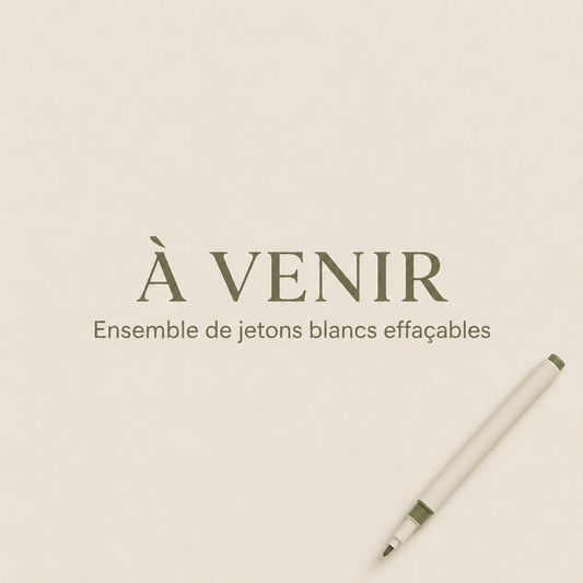 Ensemble de jetons blancs effaçables